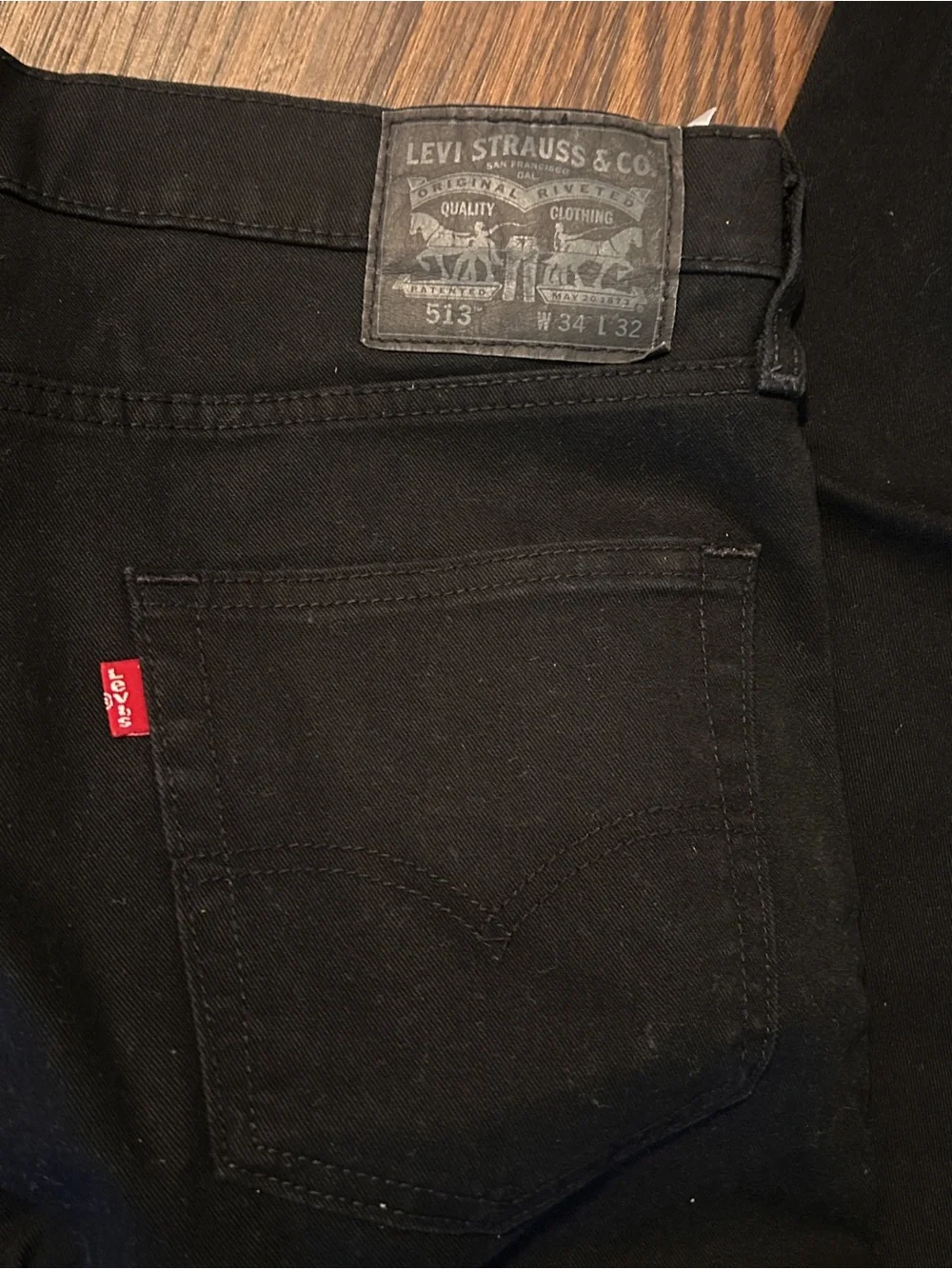 Men's Black Jeans - Classic Straight Fit 34 x 32